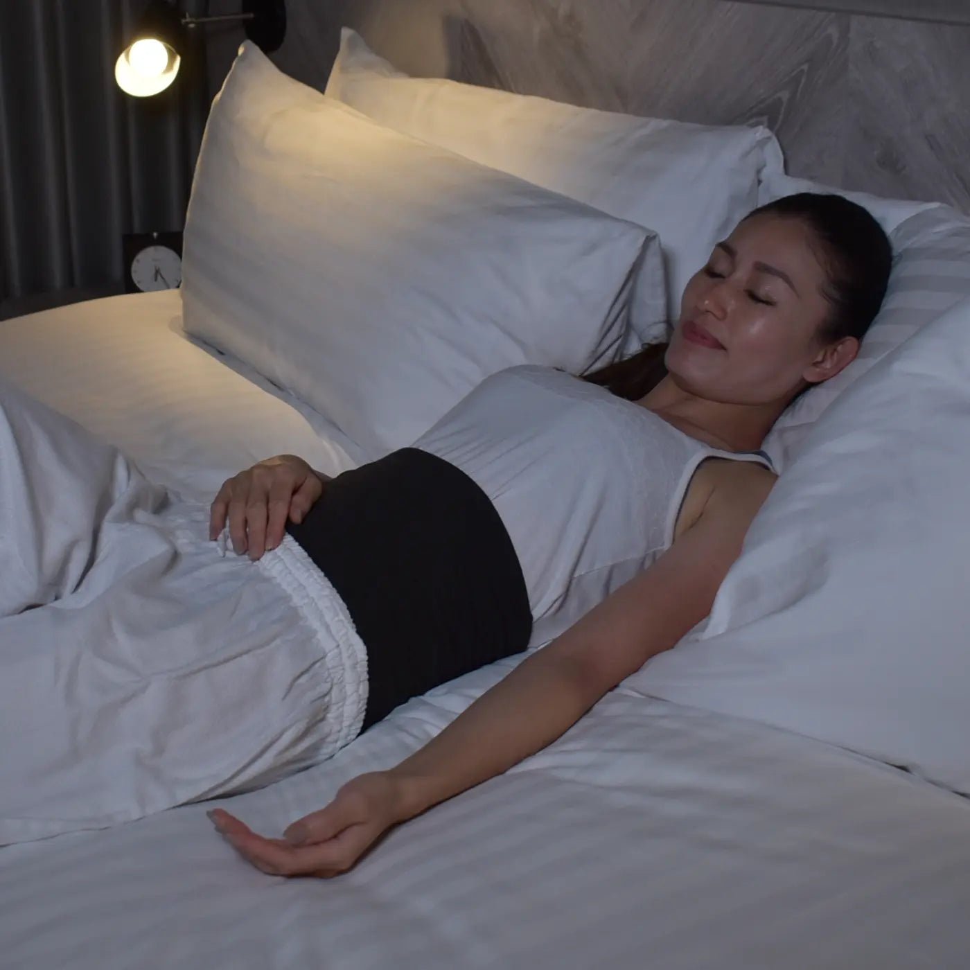 [コロバニィ] COLOVANY tera はら巻き テラヘルツ配合 SPAORE（スパオール）プリント加工 綿混 日本製 3サイズ チャコールグレー